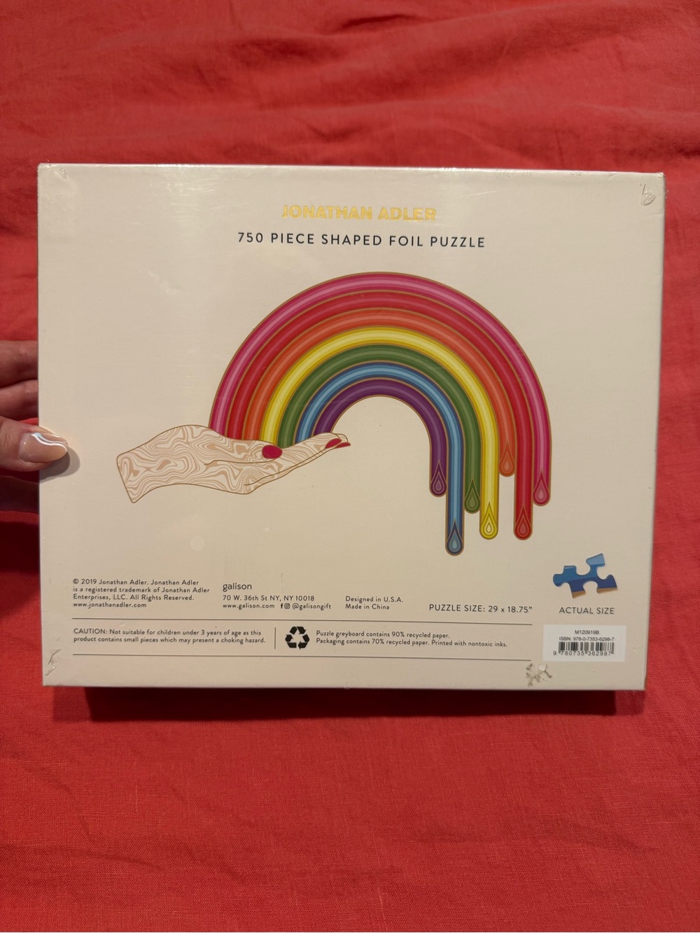 NIB JONATHAN ADLER 750 Piece Rainbow Gold Shaped Foil Modern Art Puzzle - Picture 5 of 5